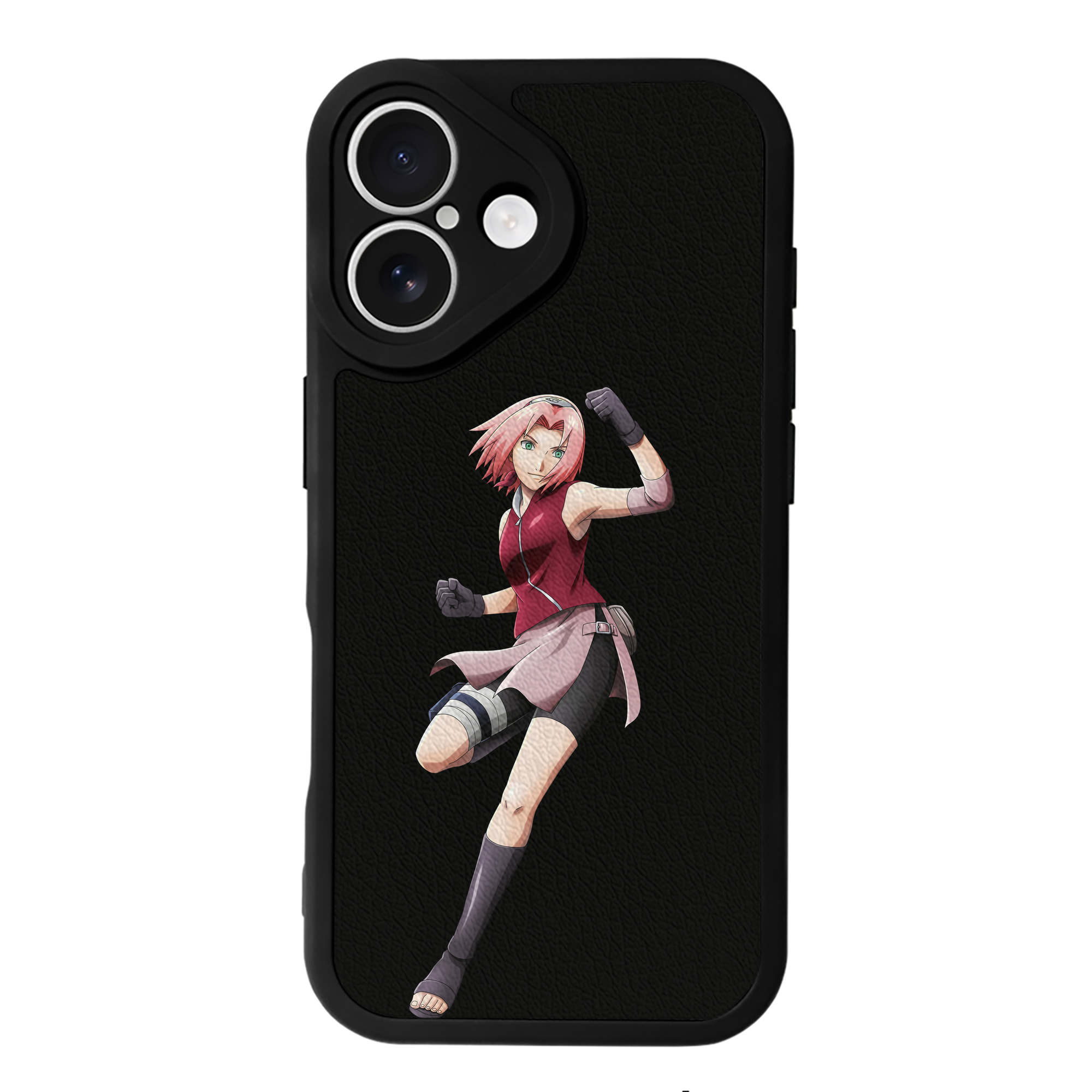 （画像用） NARUTO -ナルト- 春野サクラ Haruno Sakura 【iPhone 16シリーズ対応】シリコンスマホケース（レザー調） 材質：シリコン